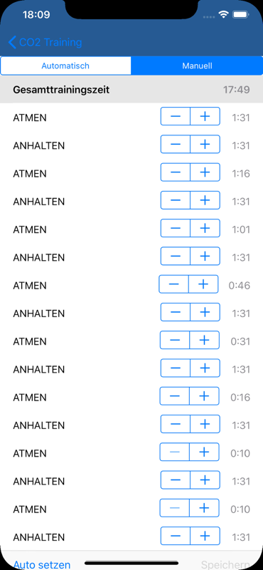 Screenshot 3 vom Apnoe Tabellen Trainer