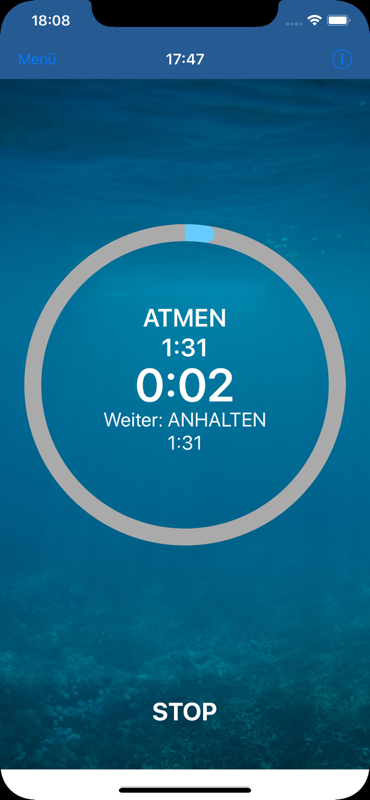 Screenshot 4 vom Apnoe Tabellen Trainer