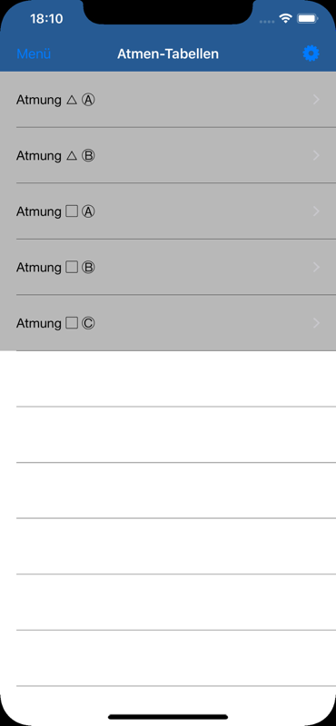 Screenshot 5 vom Apnoe Tabellen Trainer