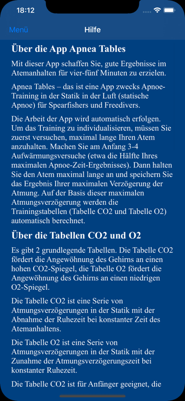 Screenshot 9 vom Apnoe Tabellen Trainer