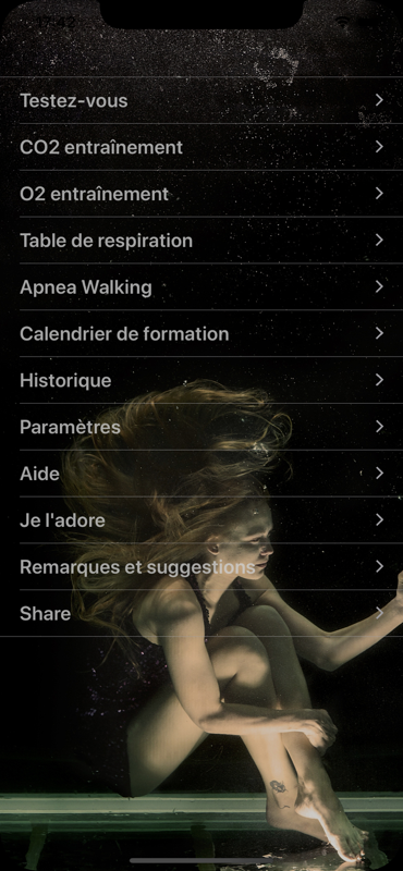 Capture d'écran 1 des Tables d'apnée